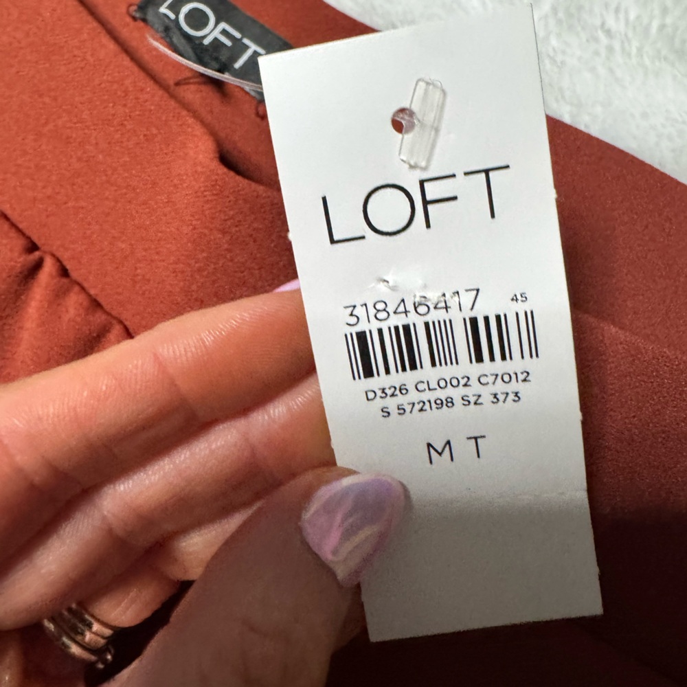 NWT- LOFT Terracotta Wide-Leg Pull On Pants - Picture 4 of 10